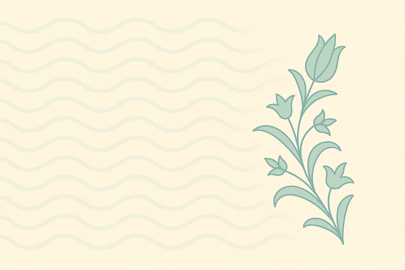 Green tulip motif